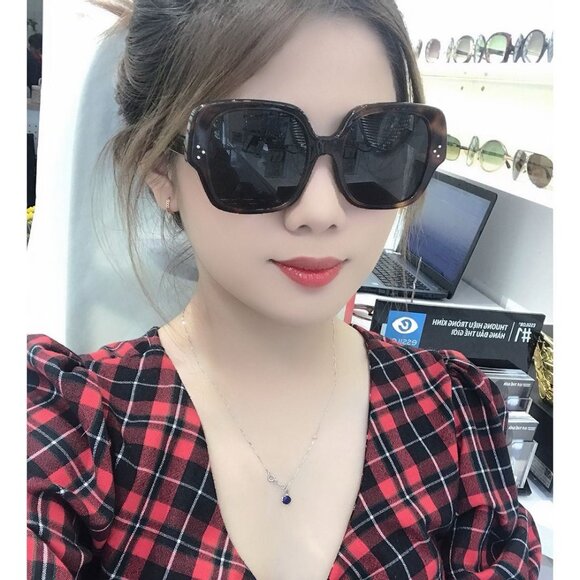 Celine 3 DOTS Women Sunglasses Medium Havana Smoke Grey Geometric CL40241F 53A - Picture 11 of 11